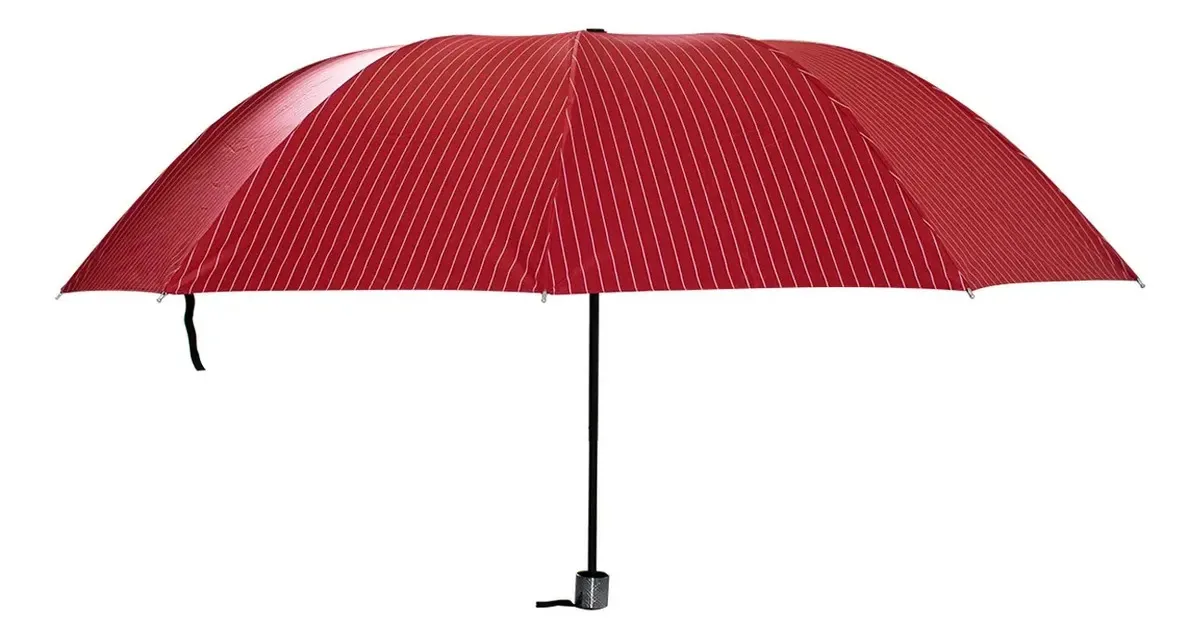 Guarda Chuva Sombrinha Grande Proteção Solar Forro Blackout Vermelho Listras