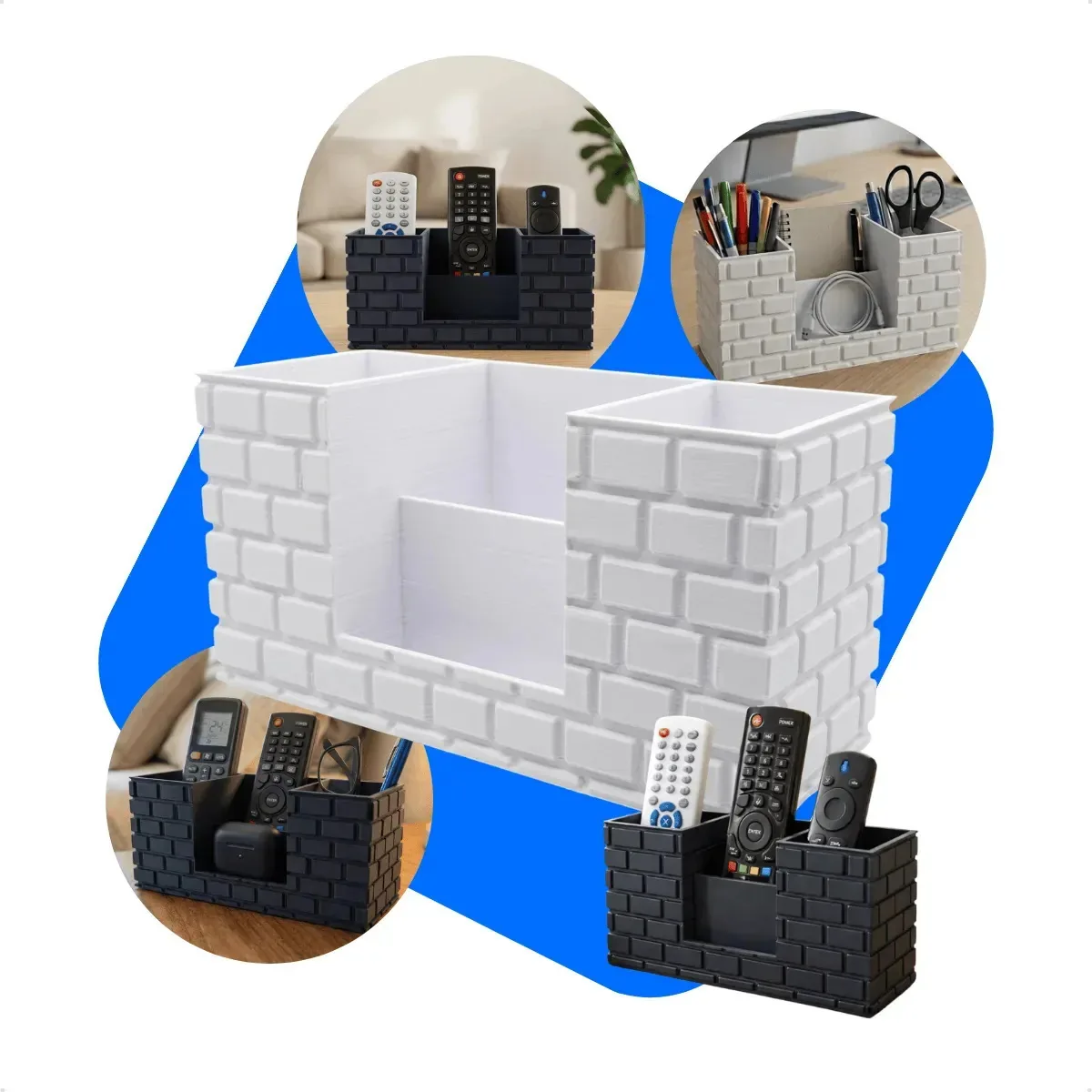 Porta Controles Organizador Objetos Sala Quarto Rack Estante Branco