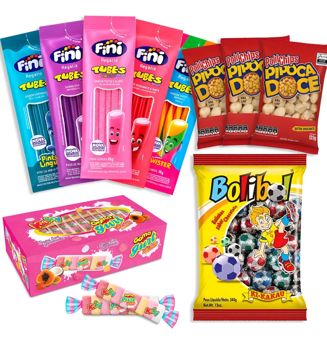 Kit 80 Doces Guloseimas Aniversário Infantil Sacolinha Festa