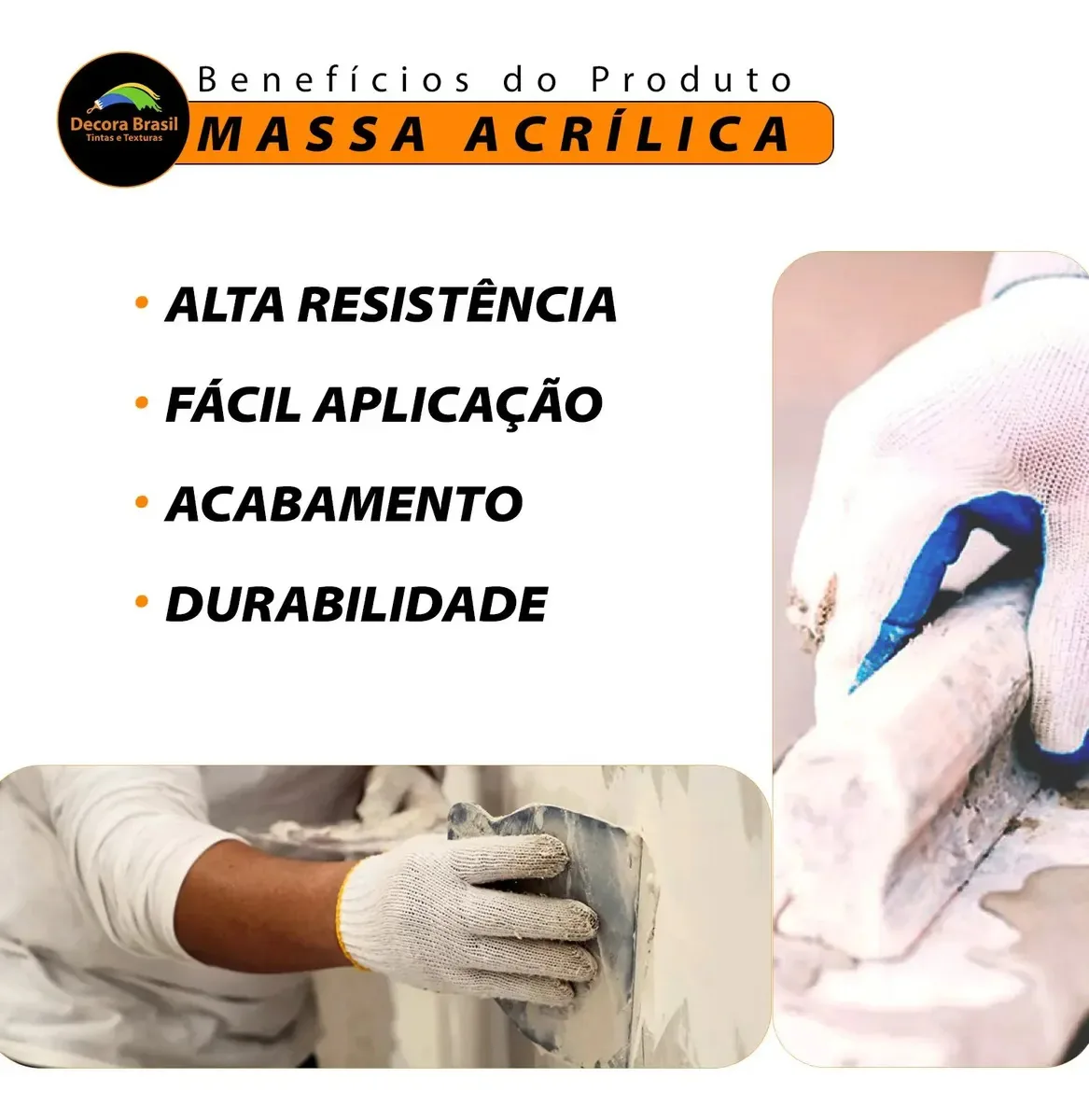 Massa Acrílica Para Paredes Externas 20kg Decora Brasil Top