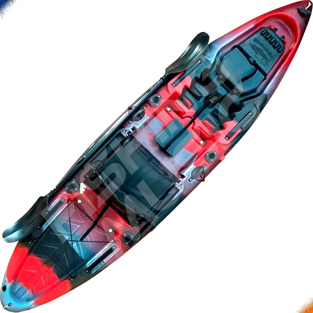 Caiaque Barracuda Evolution + Cadeira E Remo - Novas Cores Cor Nature Vermelho