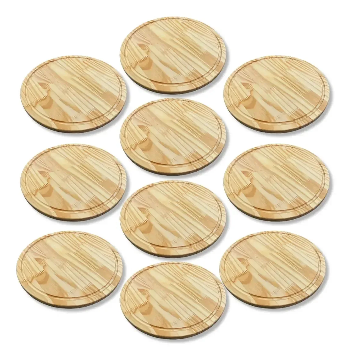Kit10 Tábuas Petisco 25cm Frios Hambúrguer Mesa Aperitivo