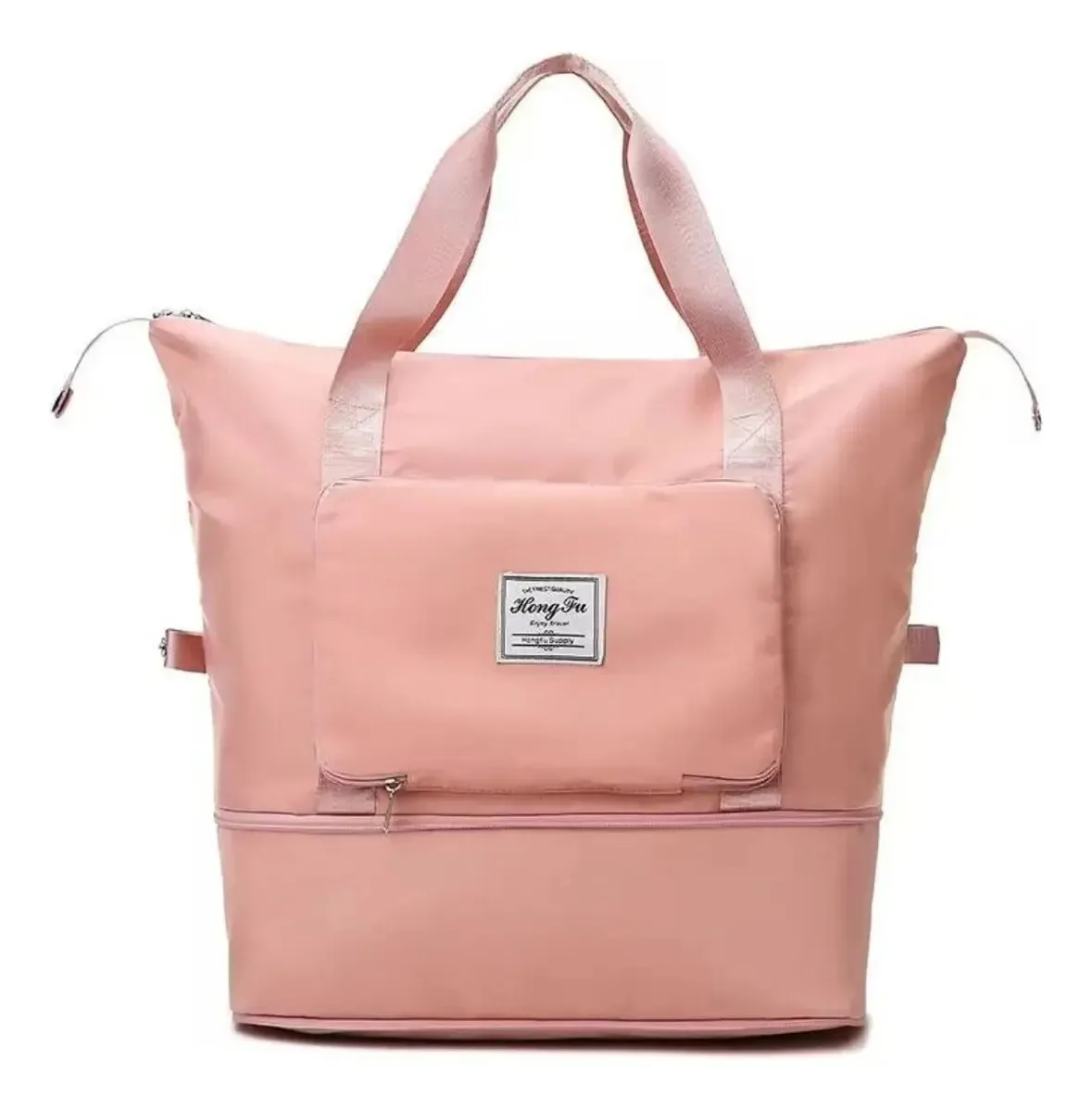 Bolsa Feminina Sacola Grande Ajustável Mala Viagem Bagagem Cor Rosa Lisa
