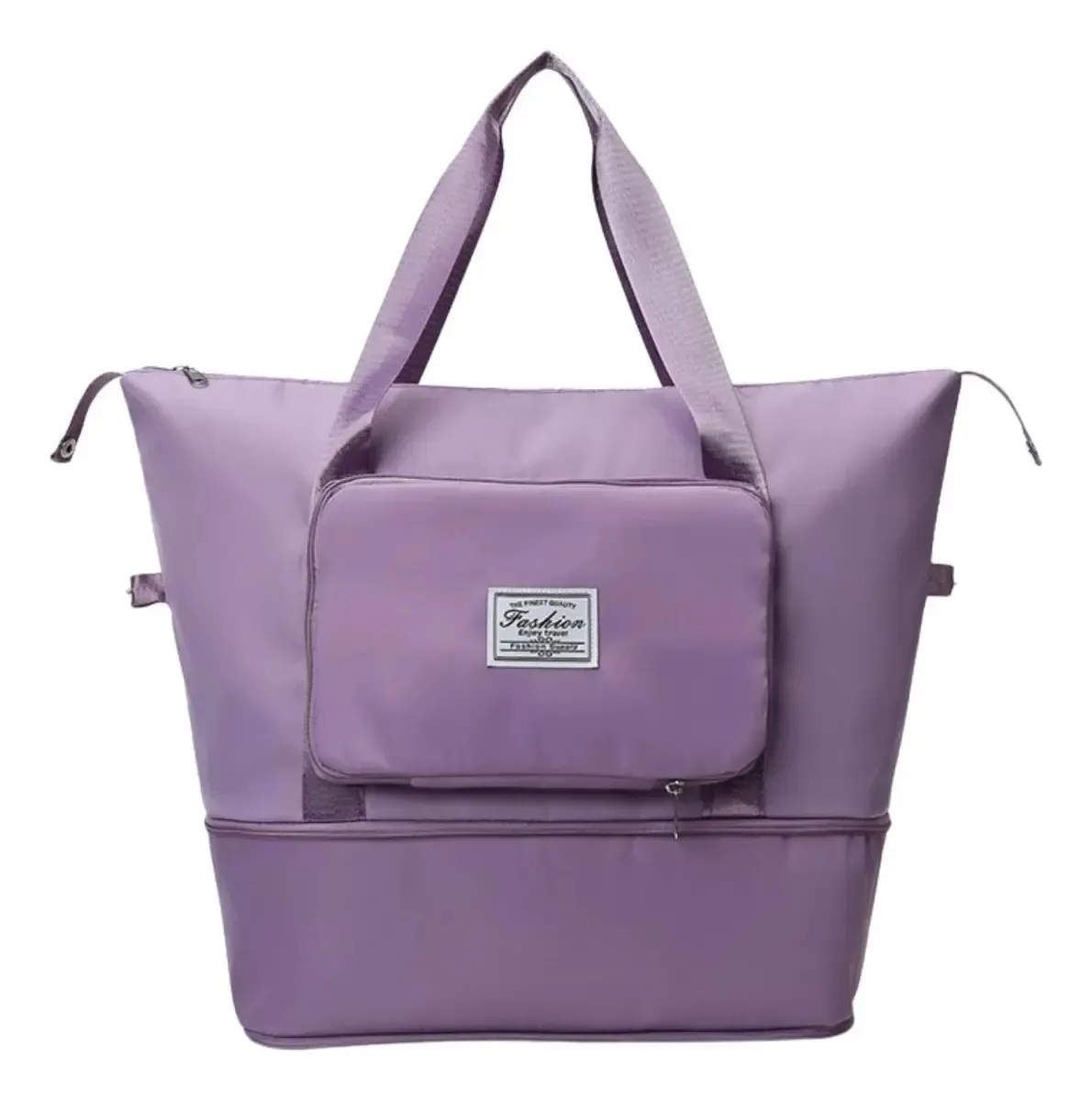 Bolsa Feminina Sacola Grande Ajustável Mala Viagem Bagagem Cor Roxo Claro Lisa