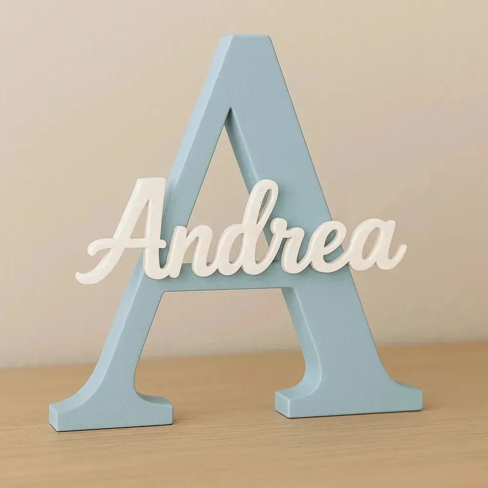 Enfeite Nome Personalizado Letra Inicial Infantil 3d 15x12 Cor roxo
