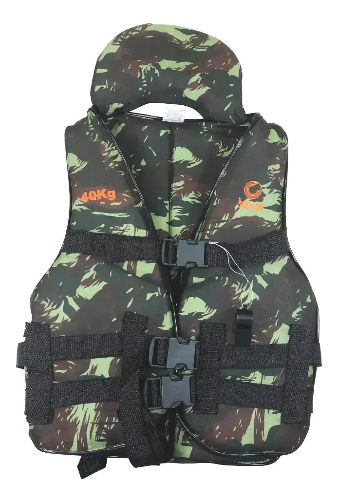 Colete Salva Vidas Boia Infantil Piscina Praia Camuflado 50kg