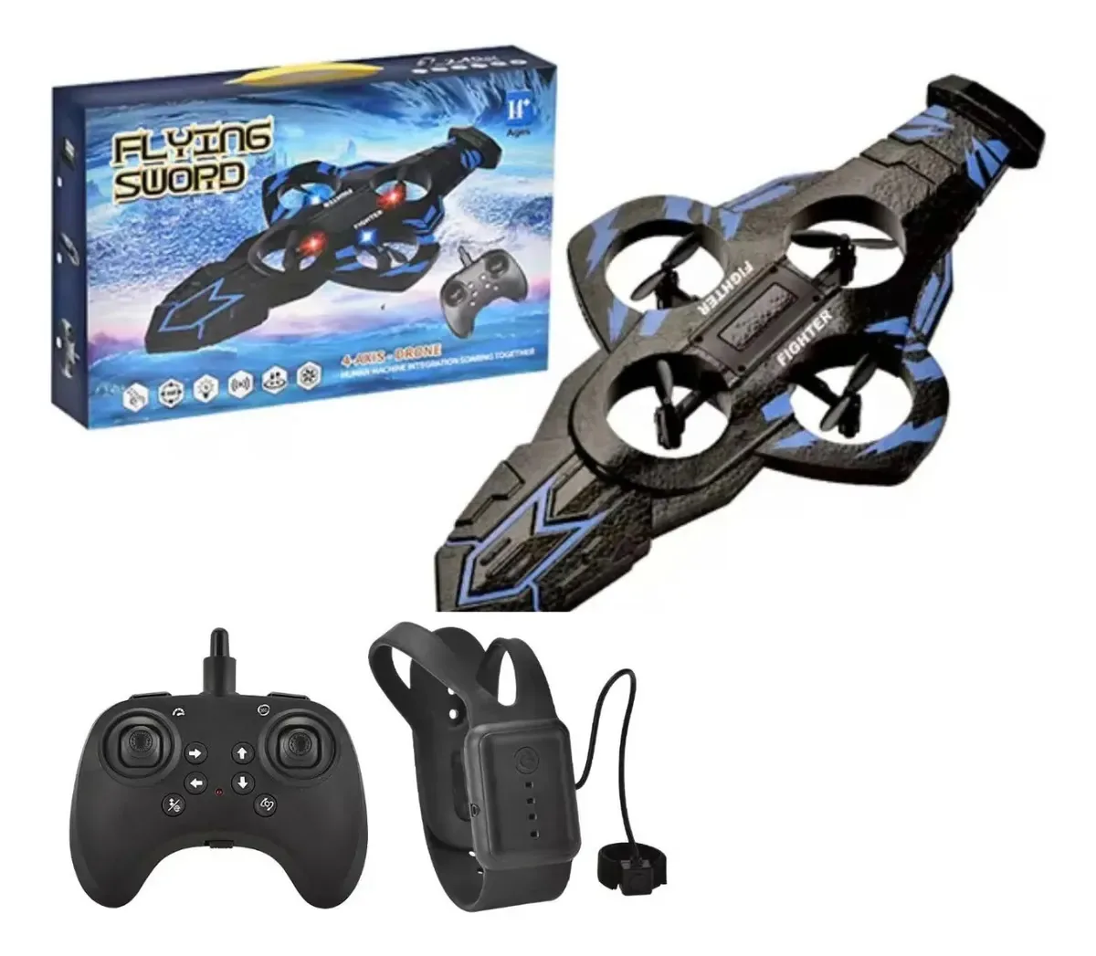 Drone Design Crianças Iniciantes Drone Com Luz Negra Combat Aircraft Controle Remoto 2.4ghz 4 Motores