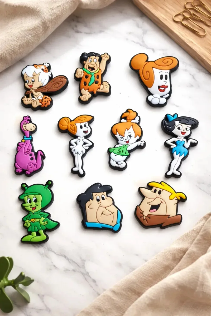 Kit Pins Bottons Pingente Personagens Babuche Furos Boton L Laranja Flintstones