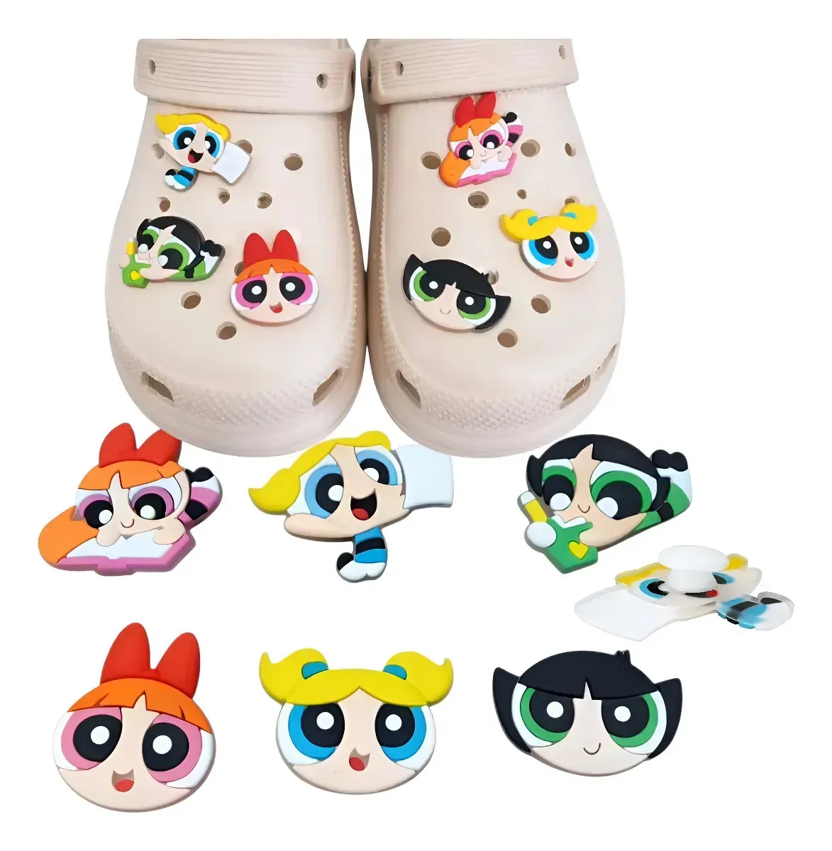 Botton Pins Meninas Superpoderosas Para Crocs Jibbitz Colorido Meninas Superpoderosas