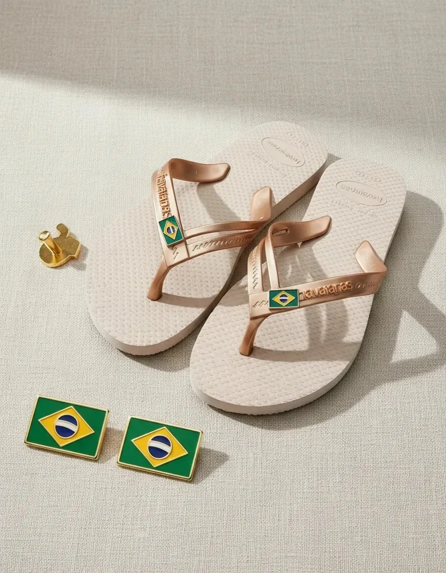 Kit Pins para Chinelos Havaianas de Metal, Brasil – 2 Unidades
