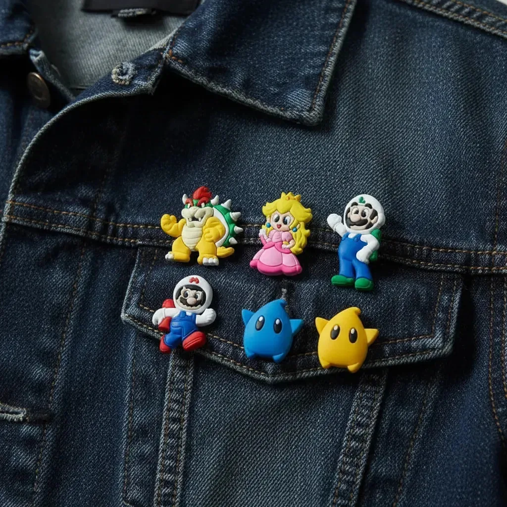 Pins Bottons Broches Para Roupas Bonés Mochilas Super Mario Colorido Super Mario