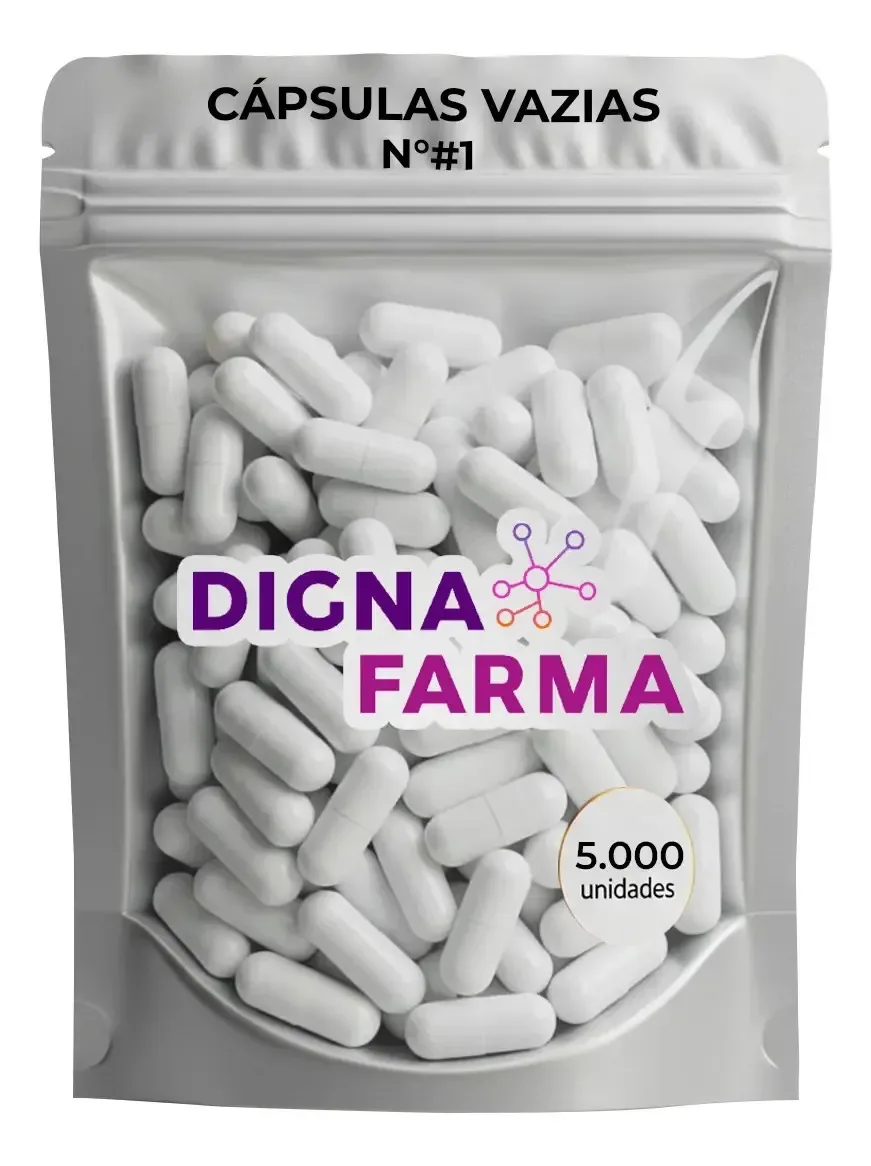 5000 Cápsulas Vazias Gelatinosas Branca N° 1 (400mg) Branco