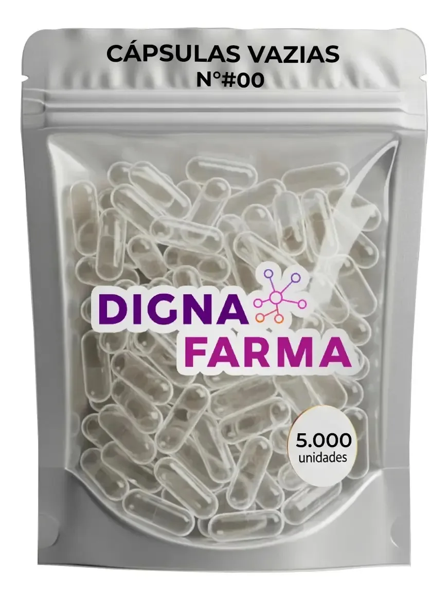5.000 Cápsulas Vazias De Gelatina Incolor N° 00 (1000mg) Incolor / Transparente