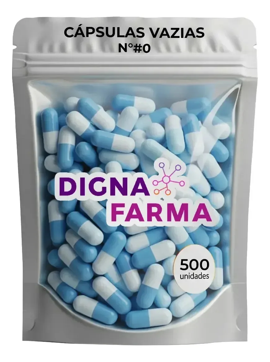 500 Cápsulas Vazias Gelatinosas Azul E Branco N° 0 (500mg) Azul E Branca