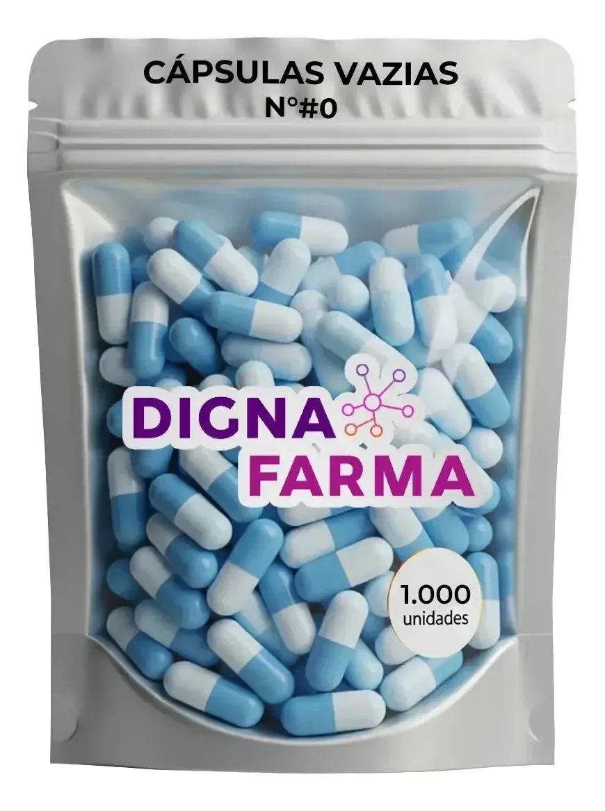 1000 Cápsulas Vazias Gelatinosas Azul E Branco N° 0 (500mg) Azul E Branca