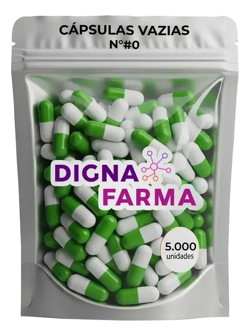 5000 Cápsulas Vazias Gelatinosas Verde E Branco N° 0 (500mg) Verde E Branca