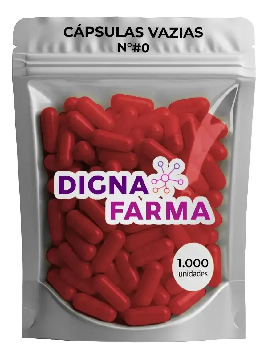 1.000 Cápsulas Vazias De Gelatina Vermelhas N° 0 (500mg) Vermelho