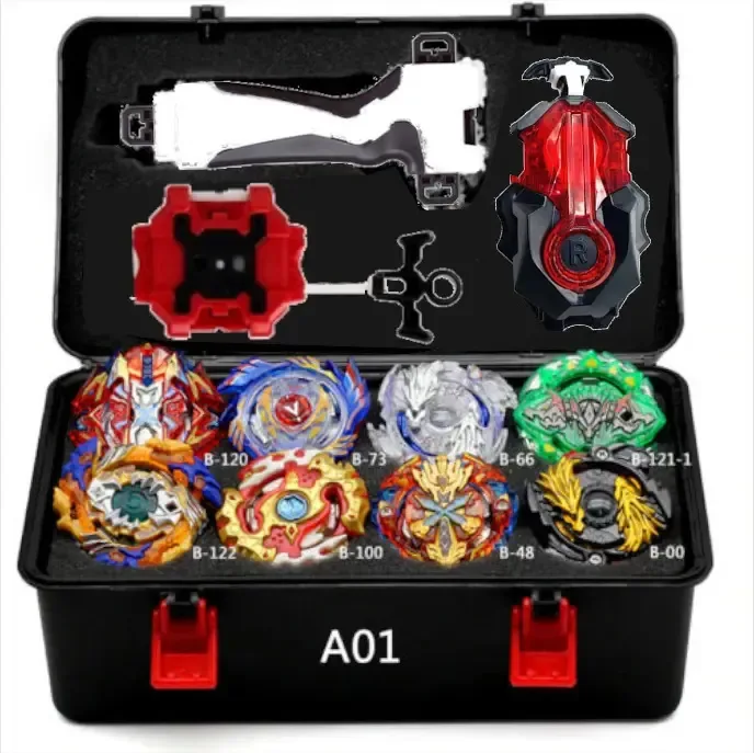 Beyblade Maleta Acolchoada 8 + 2 Lançadores E Pegada Grip Colorido