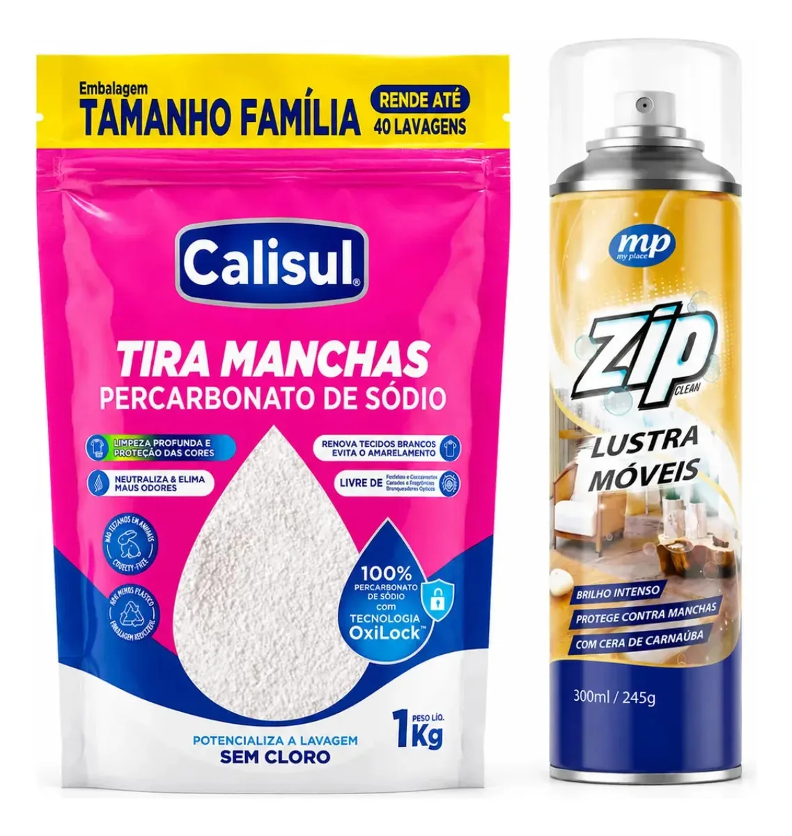 Kit Lustra Móveis Spray E Percarbonato De Sódio Calisul