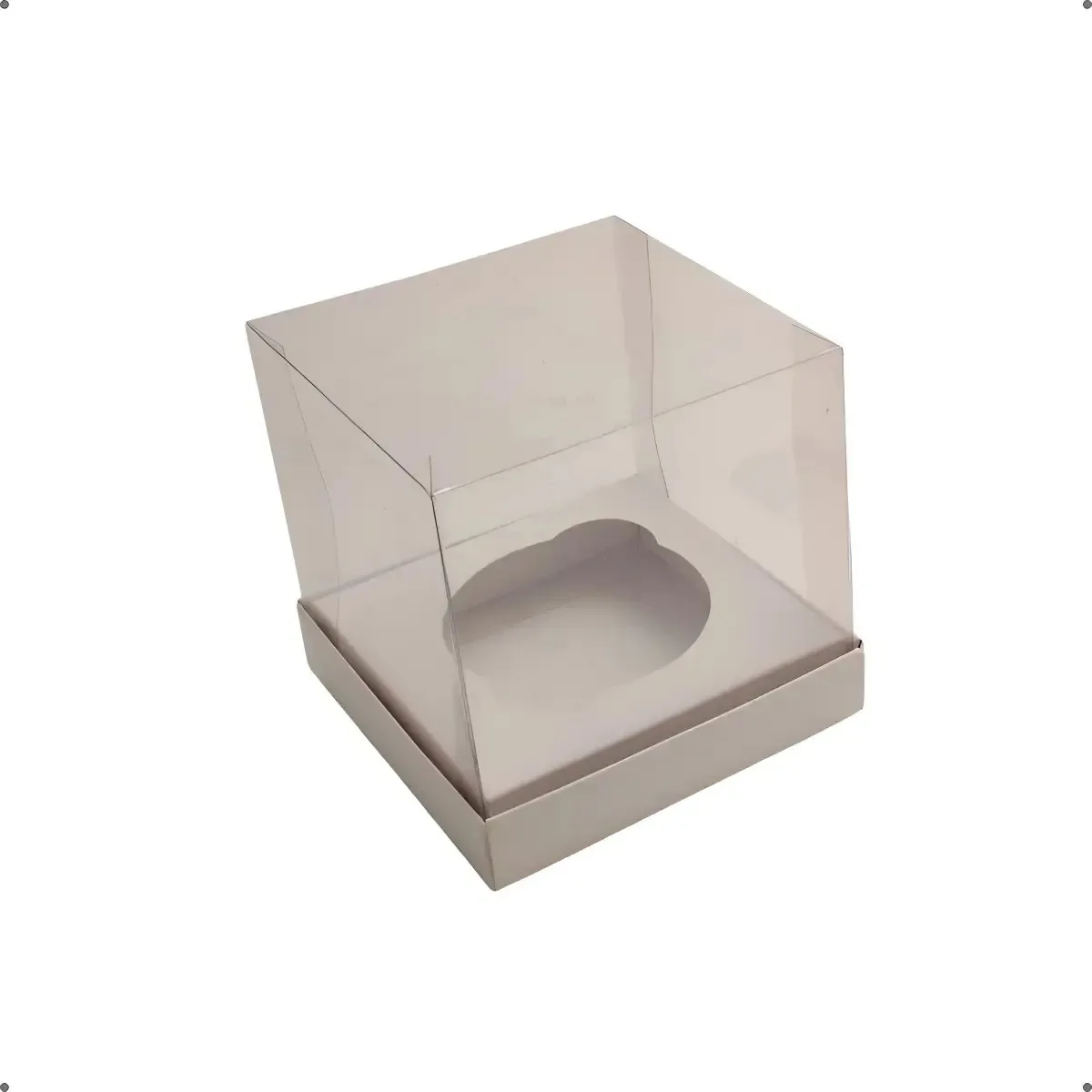 30 Caixas Para Cupcake Com Tampa De Acetato 9x9x9 Cm Cor Branco