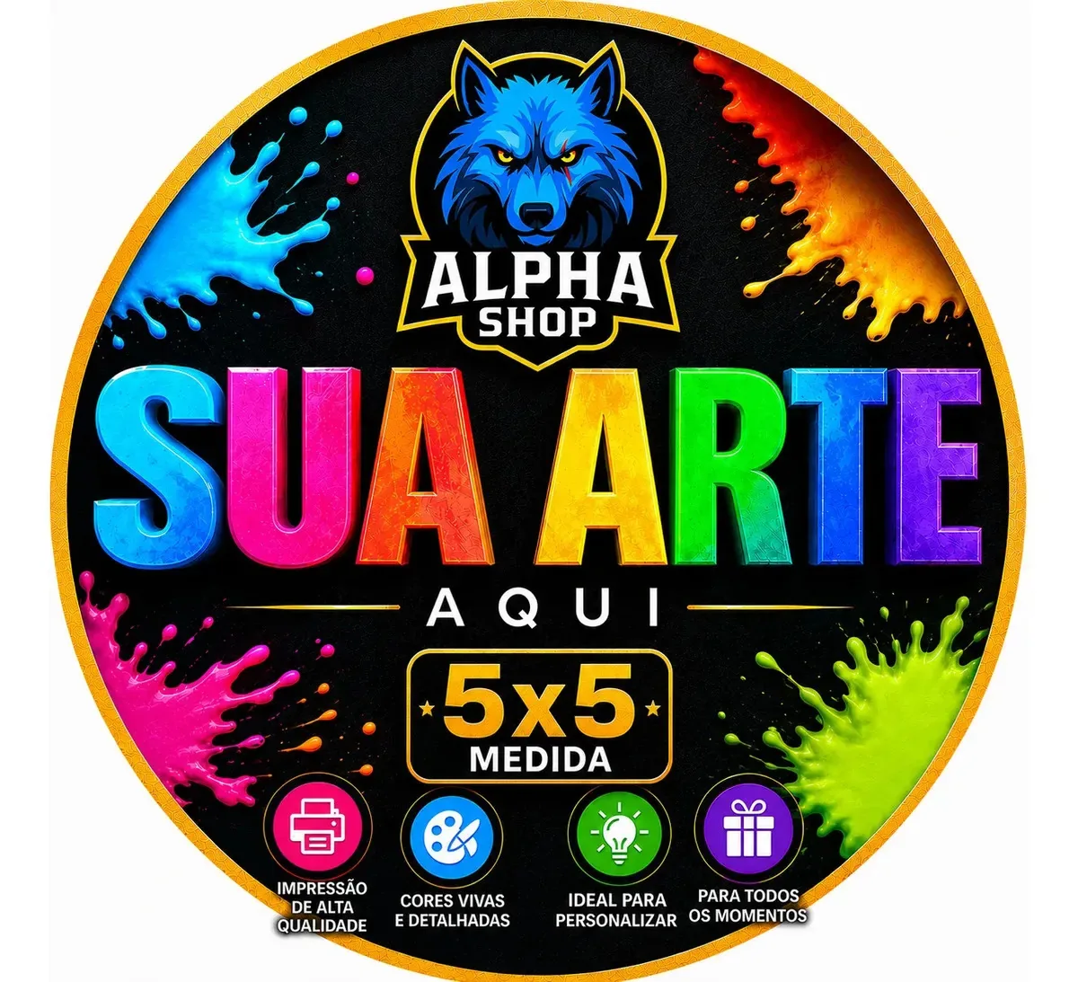 100 Etiquetas Adesivos Rótulos Redondo ou Quadrado Personalizado 5x5cm Branco Para Festas Logos Tubetes Latinhas Caixinhas Copos Batismo Chá De Bebe Aniversario Casamento Chá de Cozinha Noivado