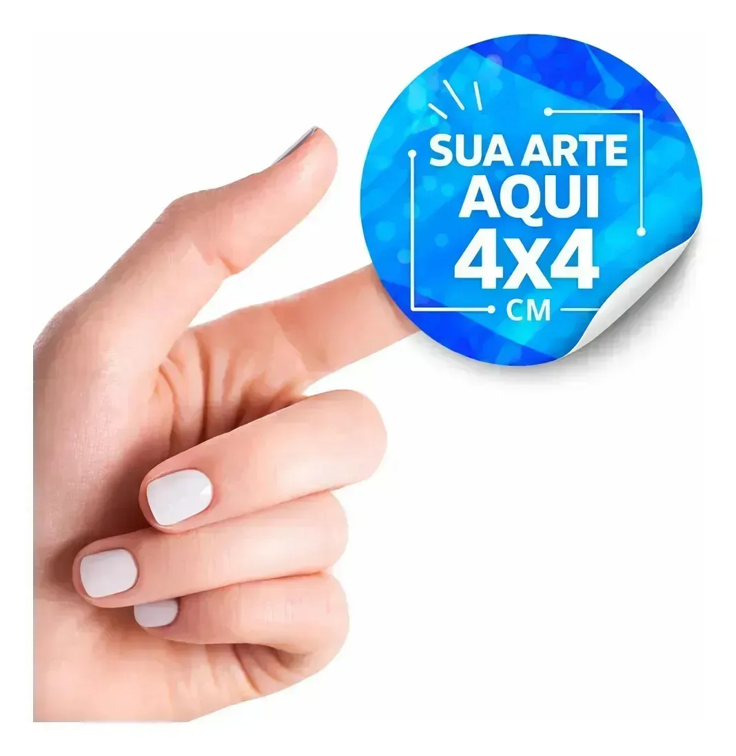 500 Etiquetas Adesivos Rótulos Redondo ou Quadrado Personalizado Vinil Lavavel 4x4cm Branco Para Festas Logos Tubetes Latinhas Caixinhas Copos Batismo Chá De Bebe Aniversario Casamento Chá de Cozinha