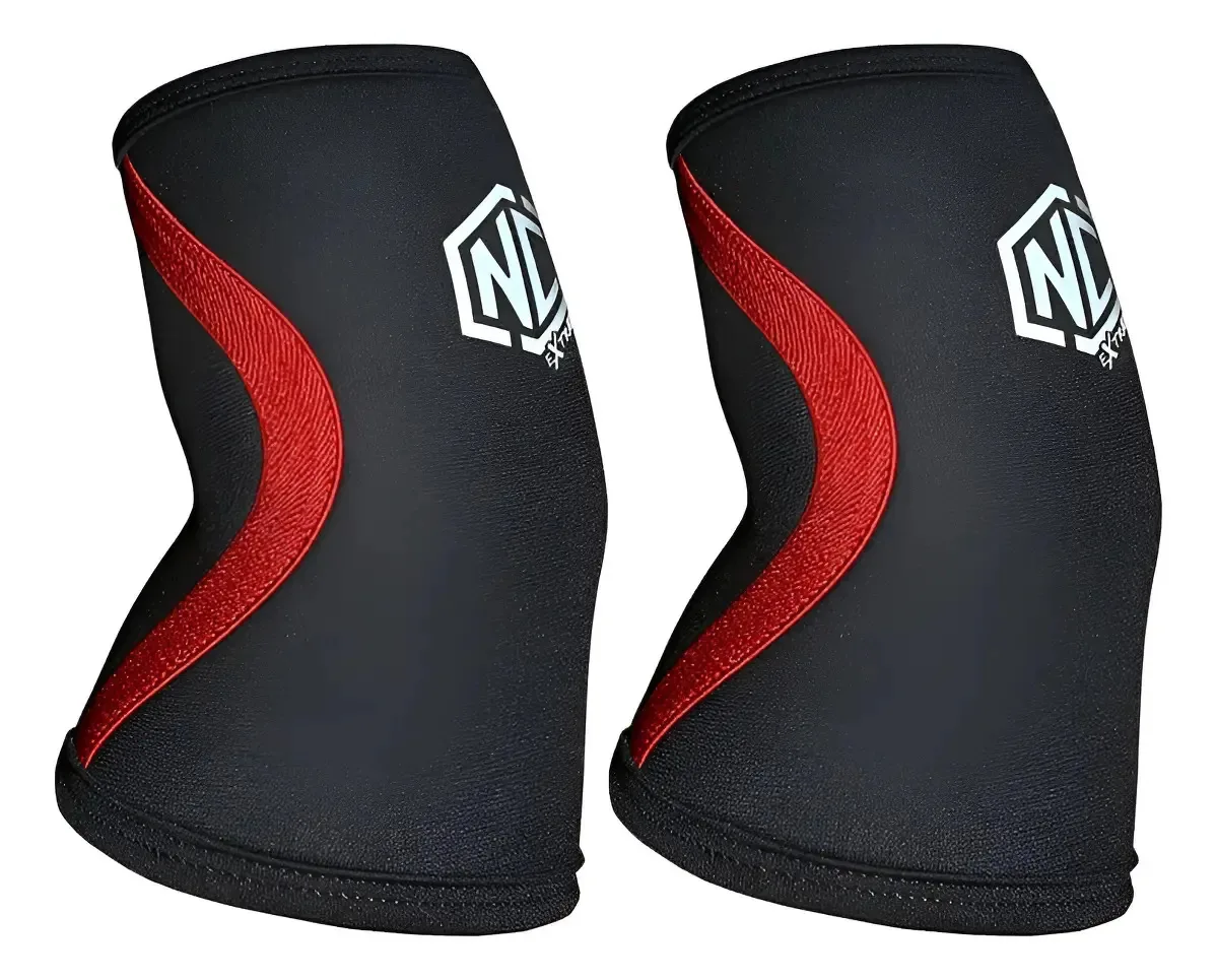 Par De Cotoveleiras 5mm Lpo Cross Academia Nc Extreme Cor Preto/vermelho Tamanho M
