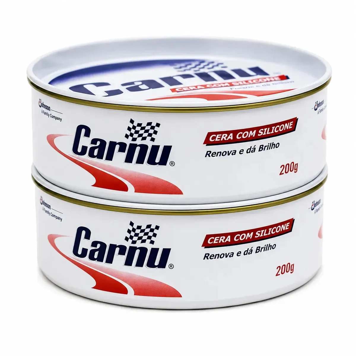 02 Ceras Automotiva Carnu com Silicone 200g Renova Protege e Dá Brilho Fácil Aplicação Alto Rendimento
