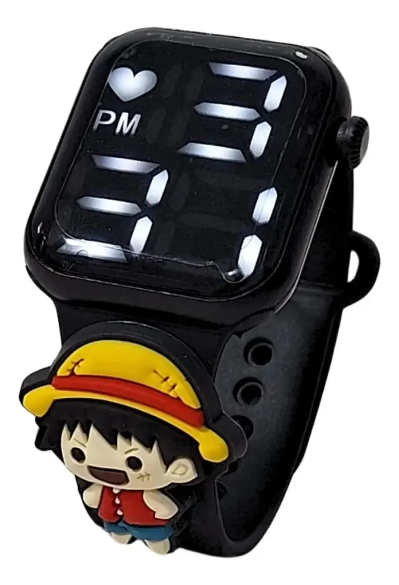 Relógio Digital Infantil One Piece Monkey Luffy Resistente