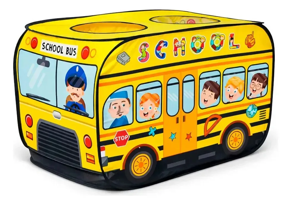 Barraca Infantil Ônibus Escolar 102x68x68cm Domni Amarelo