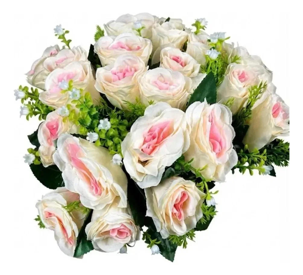 Buquê De Rosas Artificiais Vermelhas E Brancas Rosas Brancas E Rose