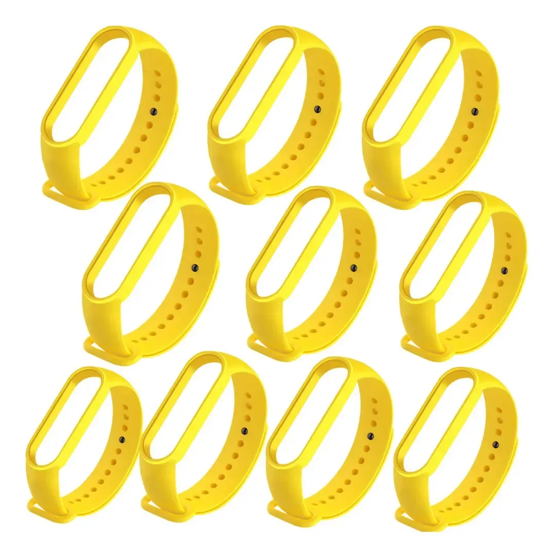 Kit Atacado 10 Pulseiras Para Miband 5 E 6 Premium Cor Amarelo