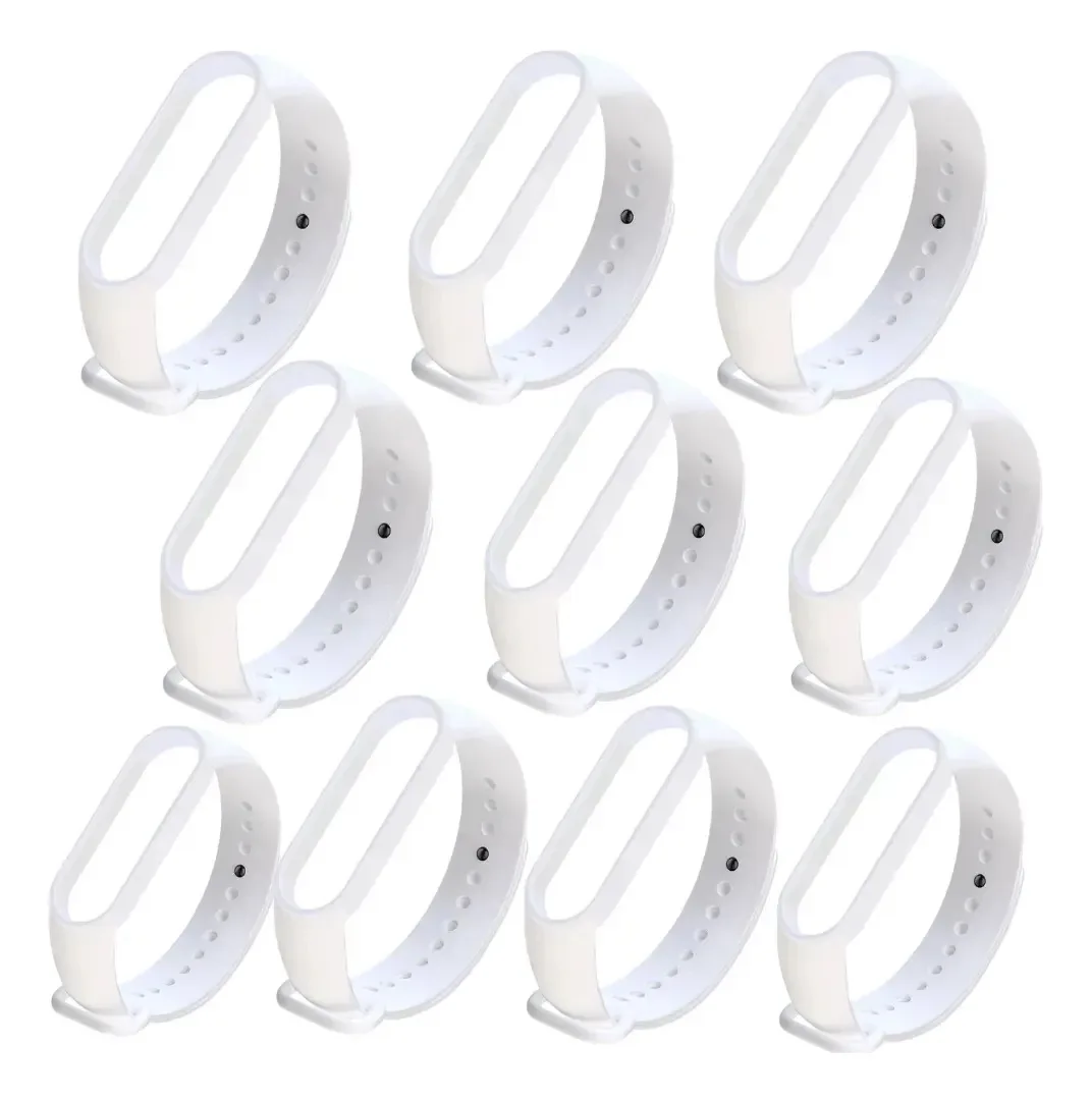 Kit Atacado 10 Pulseiras Para Miband 5 E 6 Premium Cor Branco