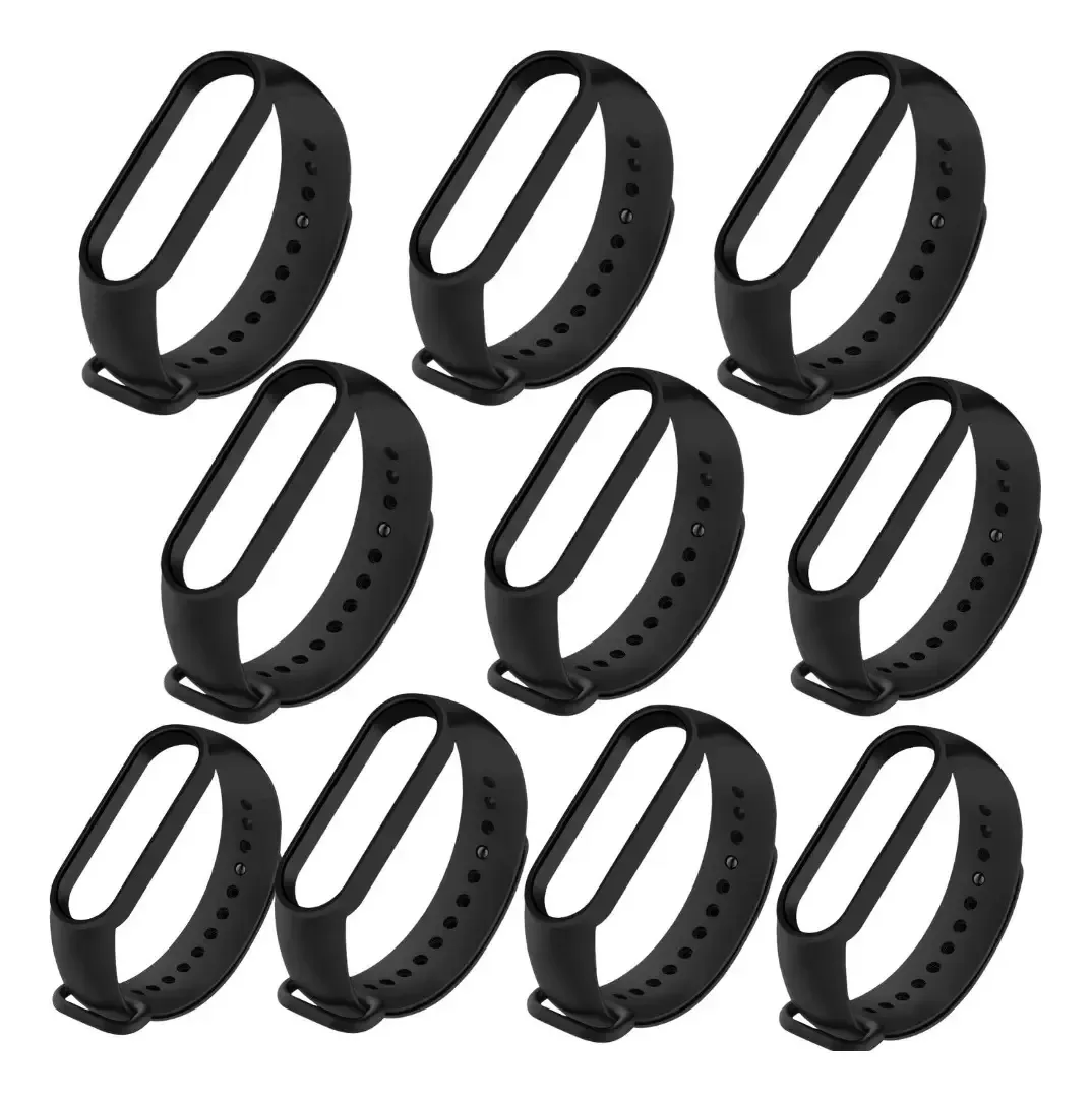 Kit Atacado 10 Pulseiras Para Miband 5 E 6 Premium Cor Preto