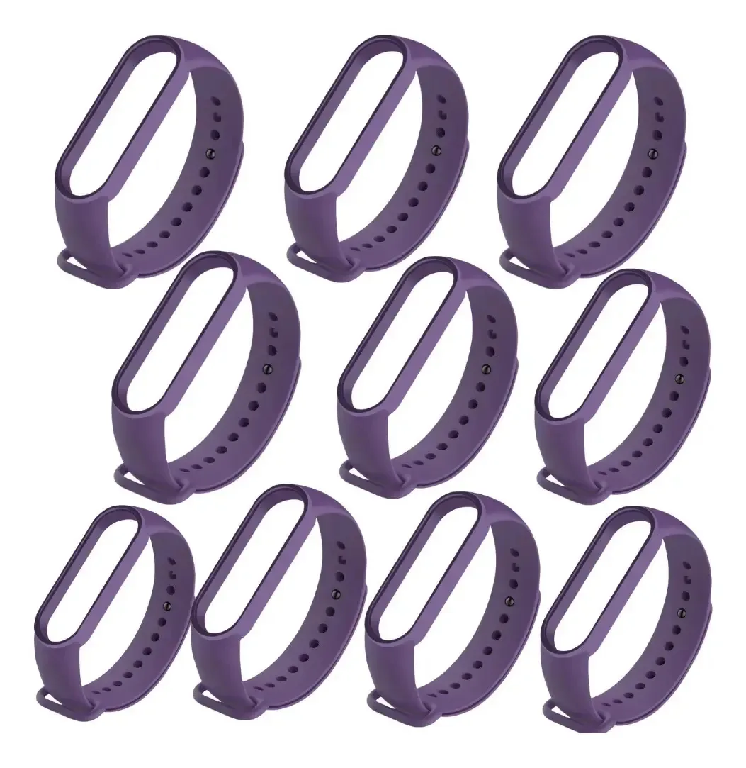 Kit Atacado 10 Pulseiras Para Miband 5 E 6 Premium Cor Roxo
