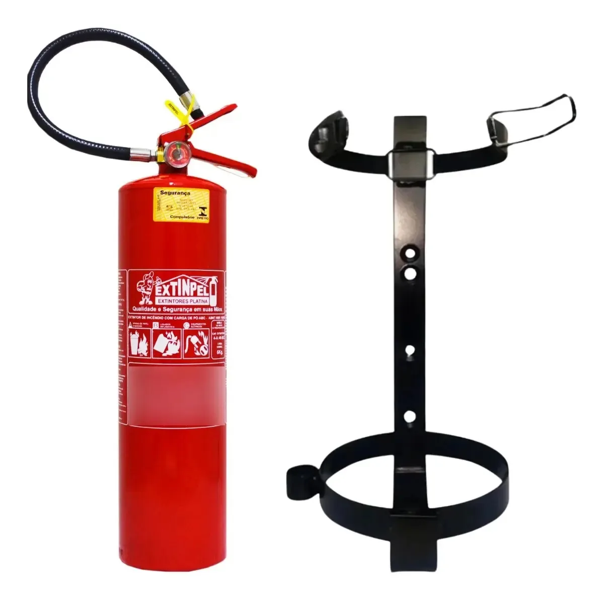 Extintor 6kg Abc 5anos + Suporte Veicular (ônibus+van) *221
