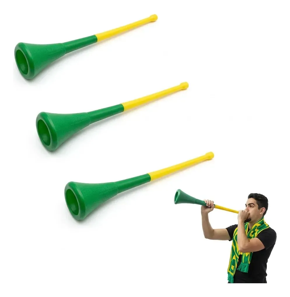 Kit 3 Vuvuzelas Verde E Amarela Copa Do Mundo Brasil Verde E Amarelo