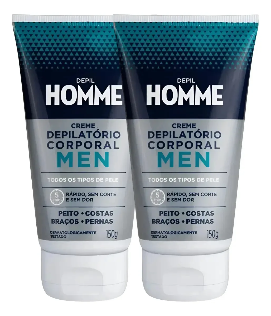 Kit 2 Creme Depilação Masculino Homme Depil Bella 150g