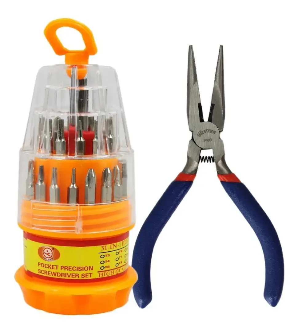 Mini Ferramentas 31 Peças Chaves Para Celular Com Alicate
