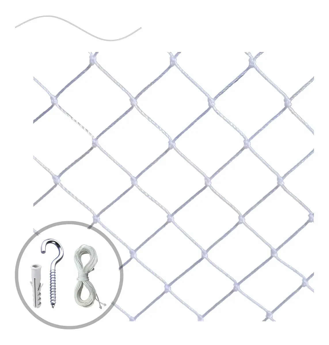 Rede Tela Proteção Janela Criança Gato 2,20m X 1,00m Branco