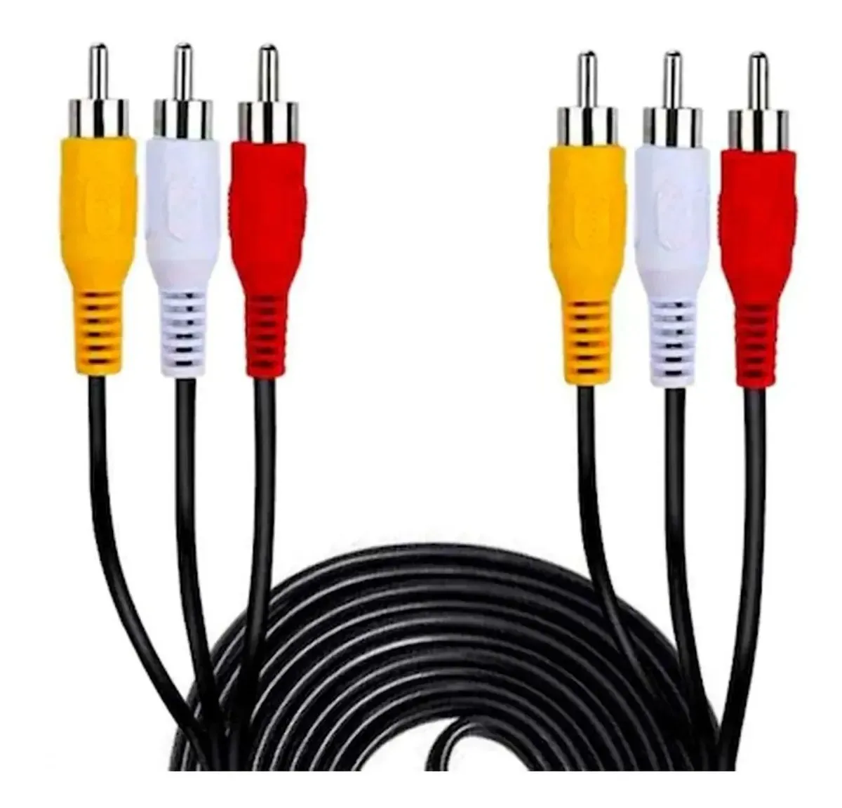 Cabo 3 Rca + 3 Rca 1,5m Áudio E Vídeo Av Com Embalagem