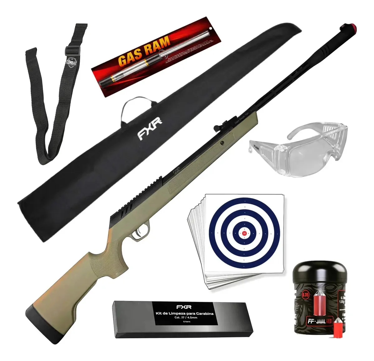 Carabina Pressão Nitro Artemis Darkeagle Coyote6.35 Completa Coyote 6.35 Mm