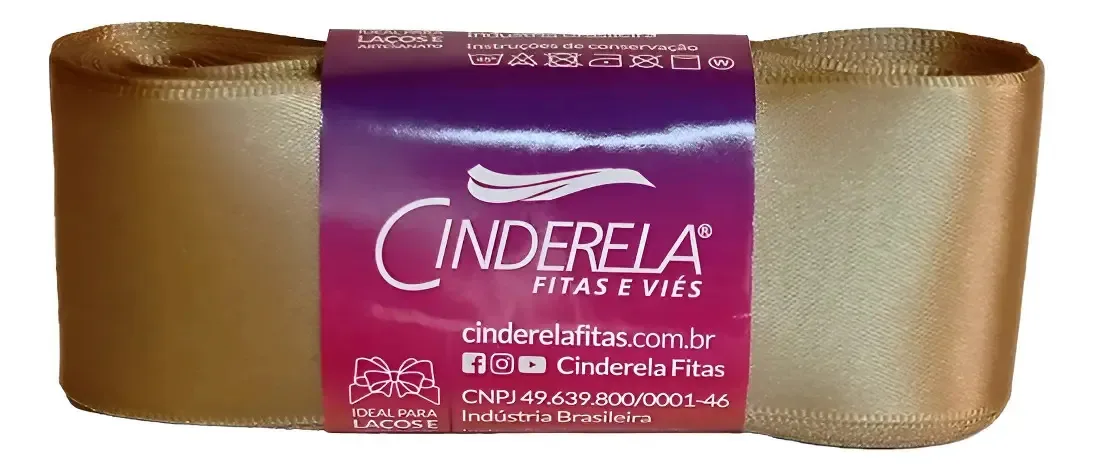 Fita Cetim F.s 10m 38mm Ouro Velho