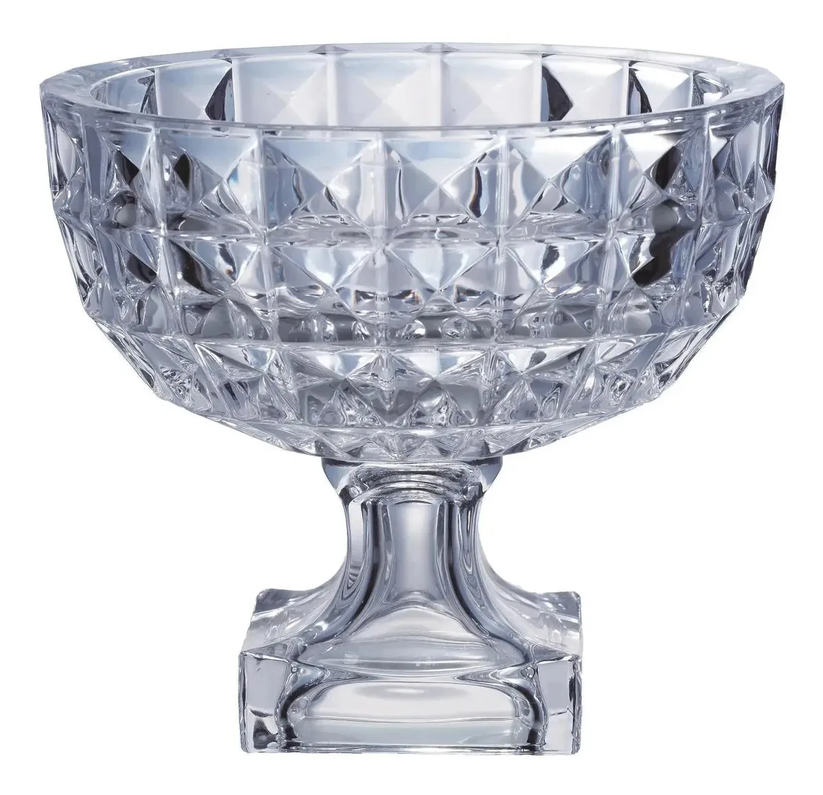 Centro De Mesa Com Pé Em Cristal Ecológico Aquamarine 21cm