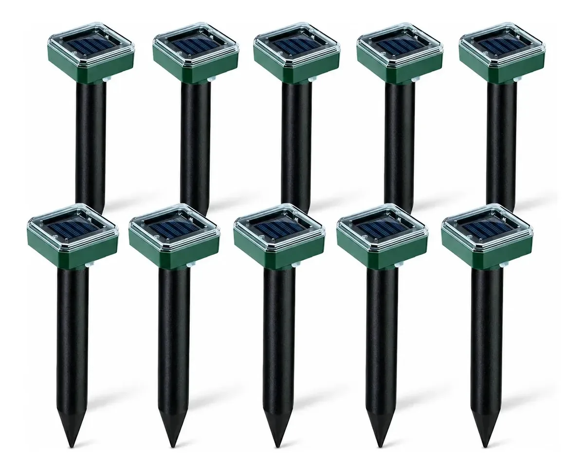 Kit 10 Repelentes Sonoro Jardim Ultrassônico Espanta Cobra