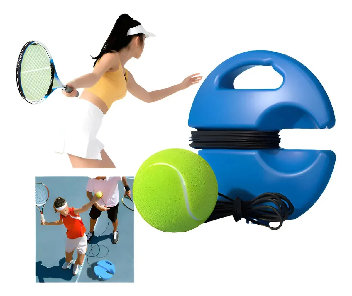 Tênis Equipamento E Bola De Tenis Elasticidade Treinamento Cor Azul