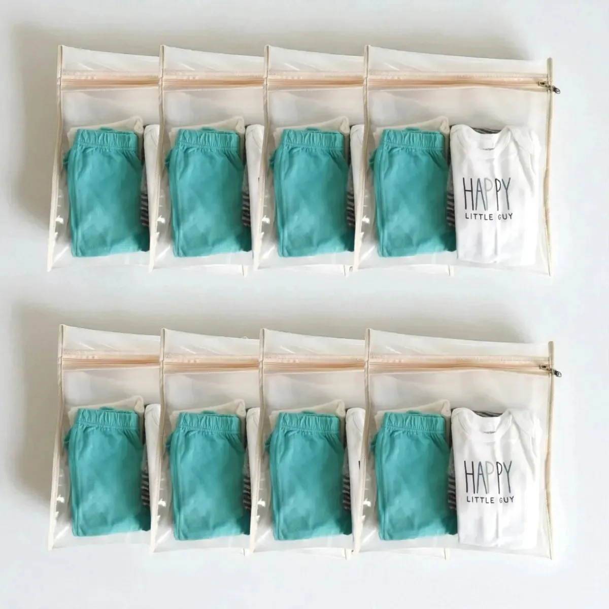 Kit Com 8 Saquinhos Para Maternidade Bebê Recém Nascido Saco Nude