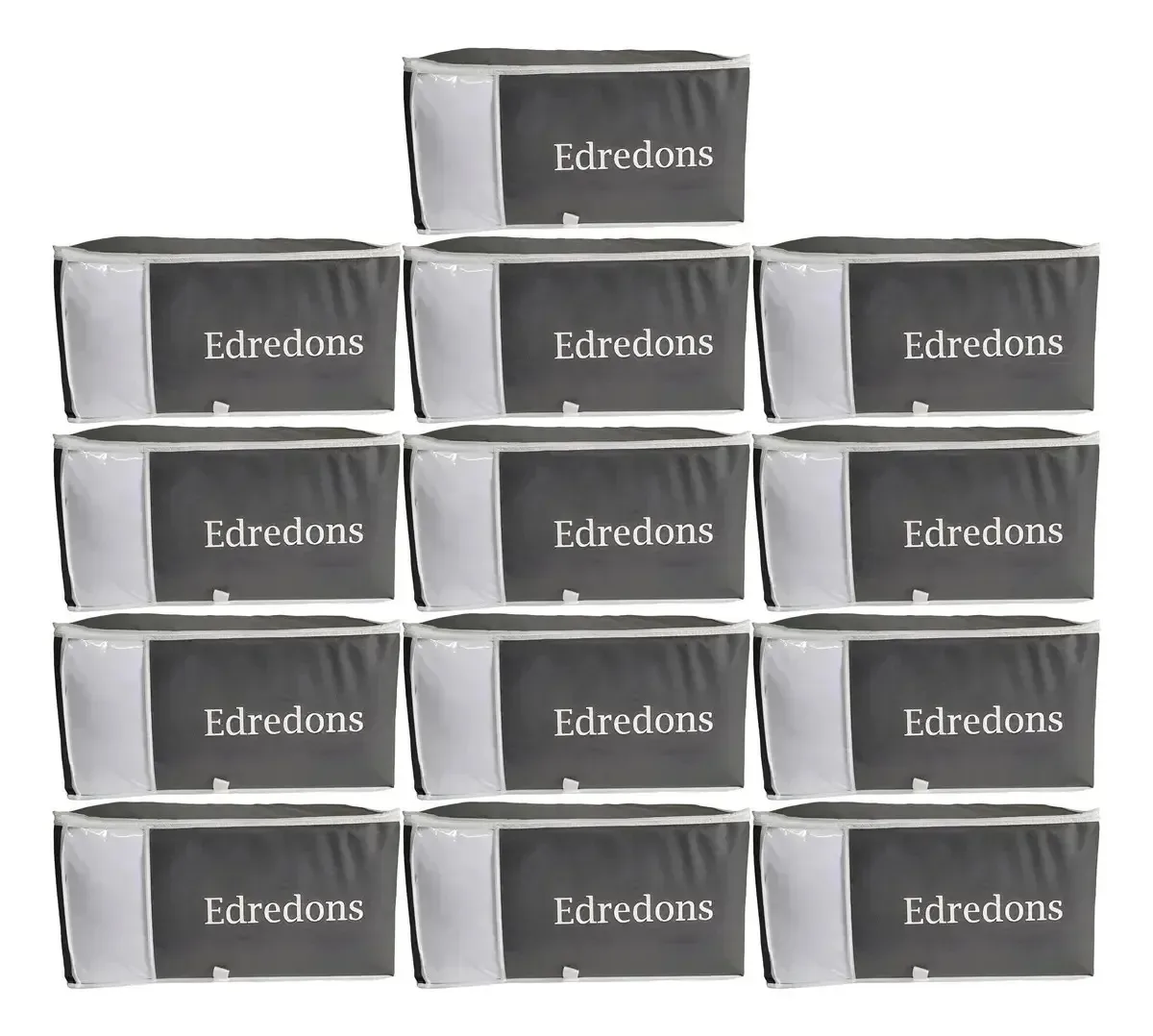 Kit 10 Organizadores Guarda Roupa 60x44x32 Edredons Cobertor Cinza