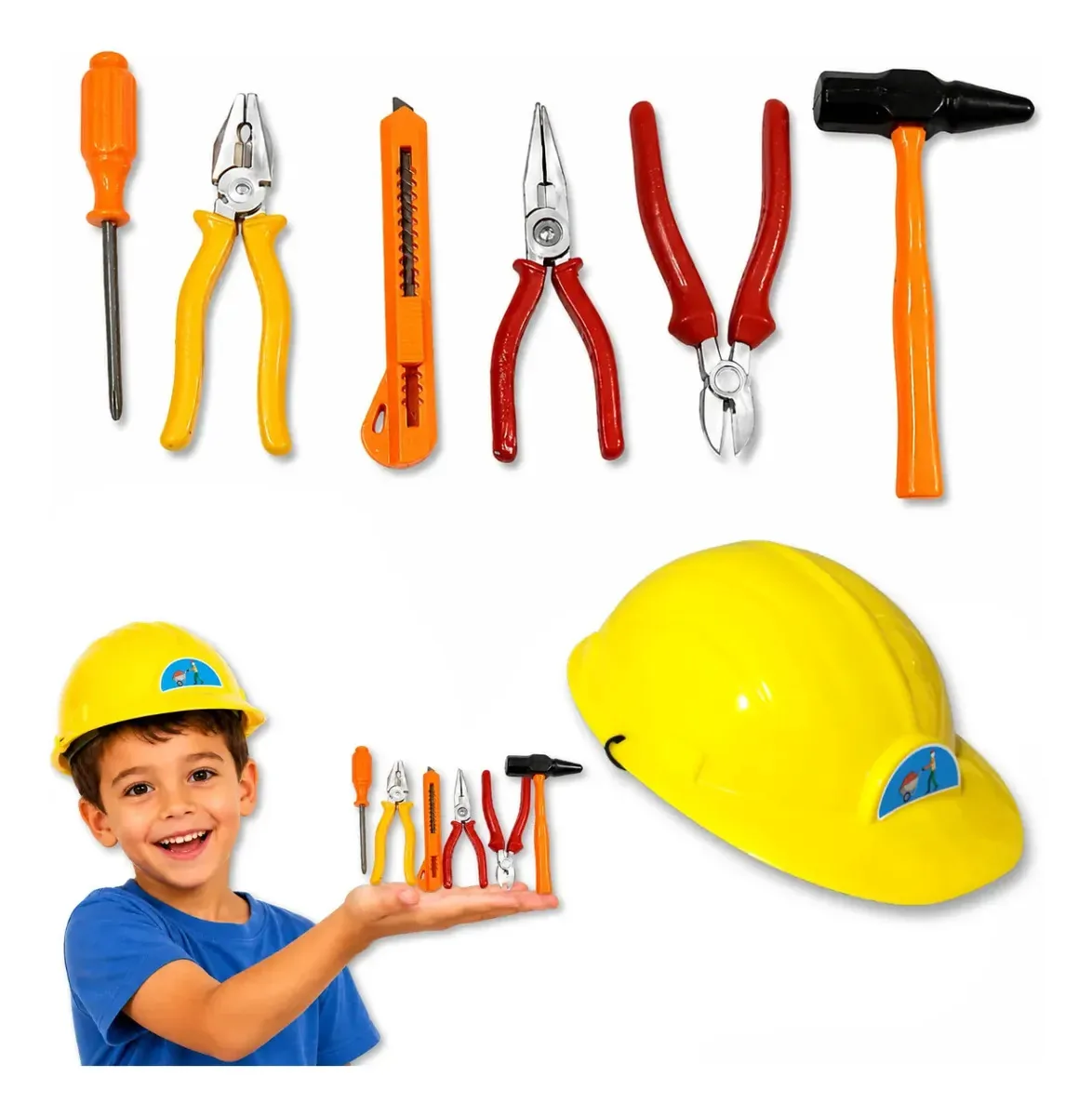 Kit Ferramentas Capacete De Brinquedo Infantil Presente