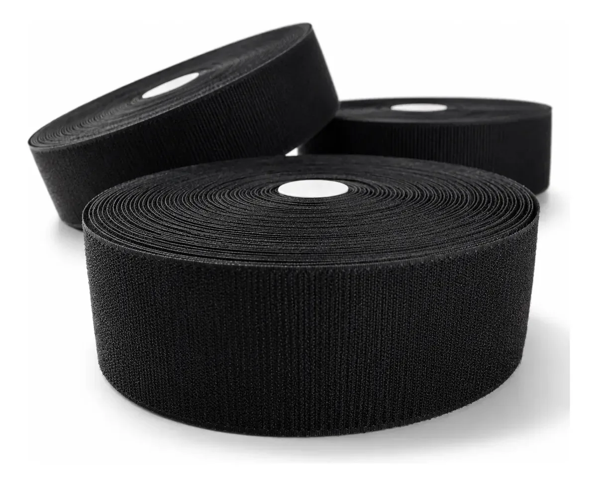 Velkro Apenas Lado Macho Fecho Contato 100mm 25m Preto